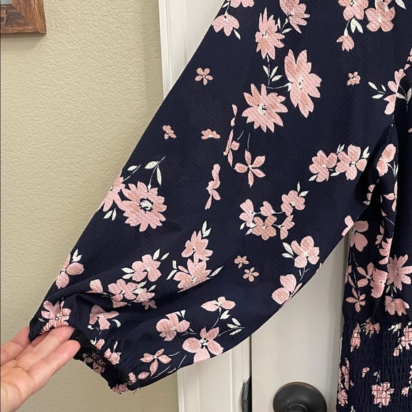 Premier Amour Navy Dress with Pink Floral Print NWT - Picture 6 of 9